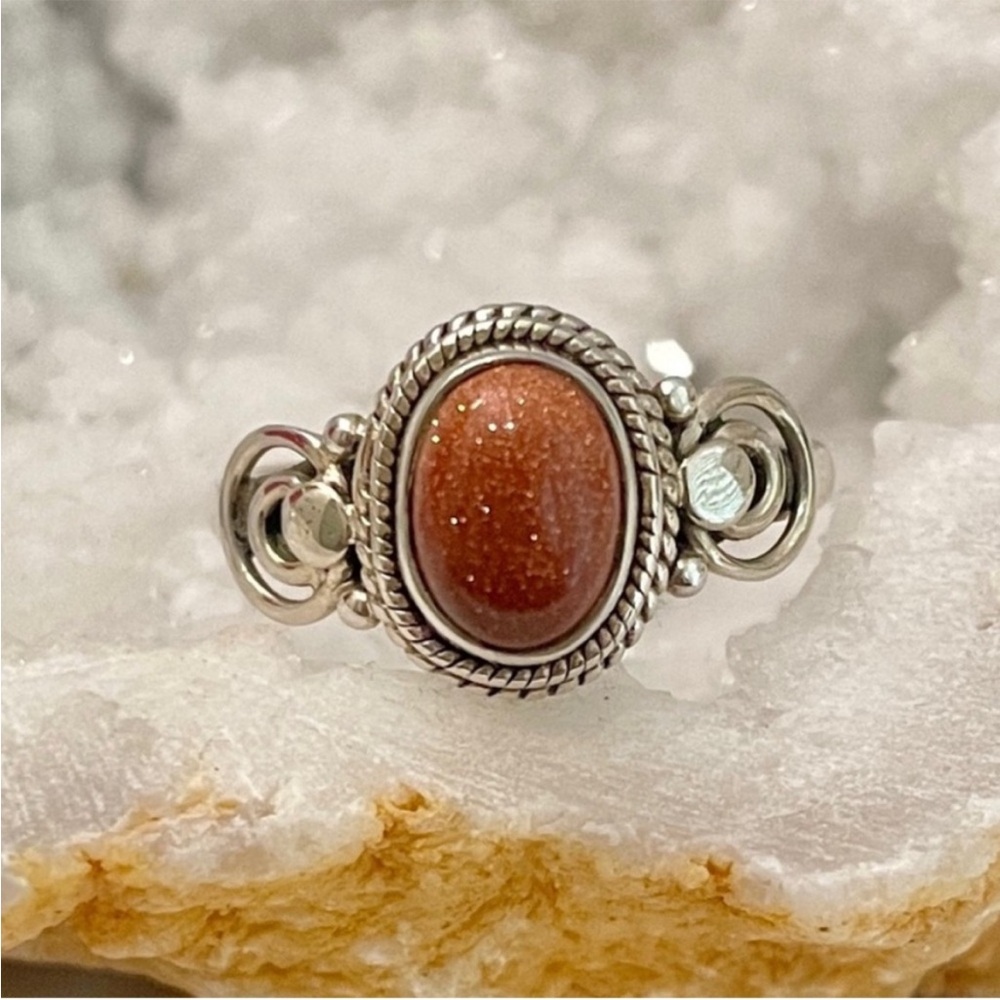Goldstone Sterling Silver 925 Ring Size 7